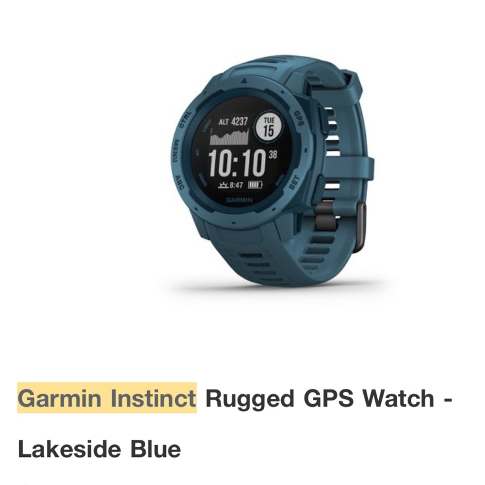 Garmin Instinct GPS Smartwatch - Lakeside Blue